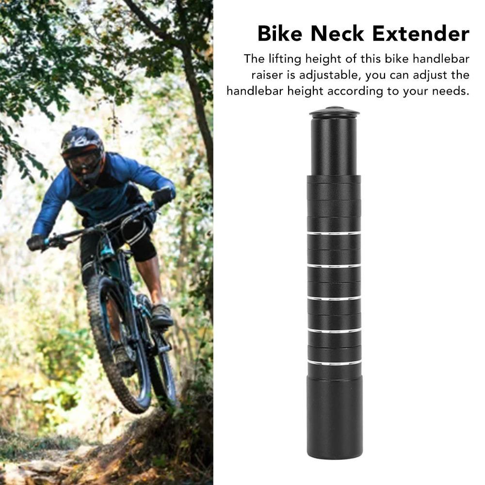 Black Bike Handlebar Stem Riser Aluminum Alloy Bike Neck Extender Handlebar Height Increase