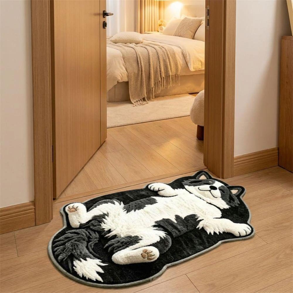 2D Dog-Shaped Area Rug Non-Slip Cartoon Carpet Cute Home Decor Carpet Bedrooms