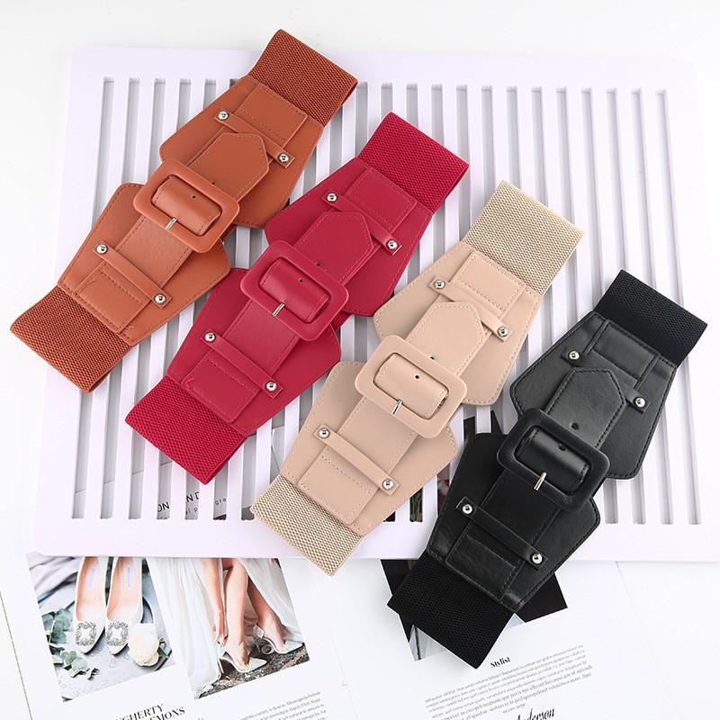 Fashion Vintage Leather Waist Belt For Women With Button Buckle For Casual Wear