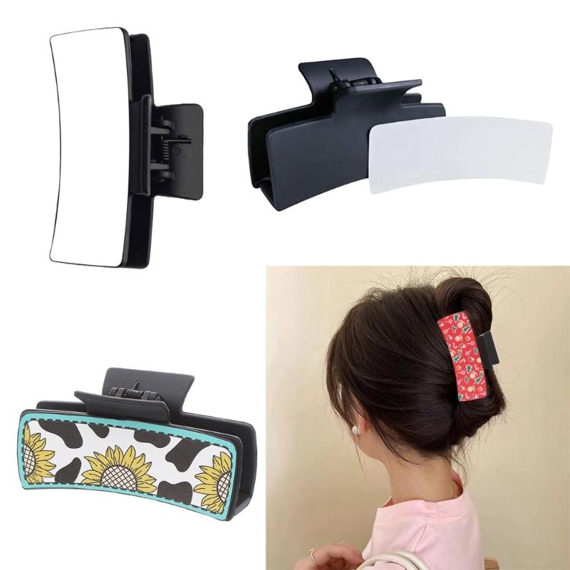 Elegant Heat Pressed PET Barrettes Portable PET Hair Slide with Crisp Heat Transferred Pattern for Fashion Lovers