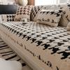 Houndstooth Shu Cotton Wool Sofa Cushion Winter Non-slip Cushion New Sofa Full Cover Cloth Towel
