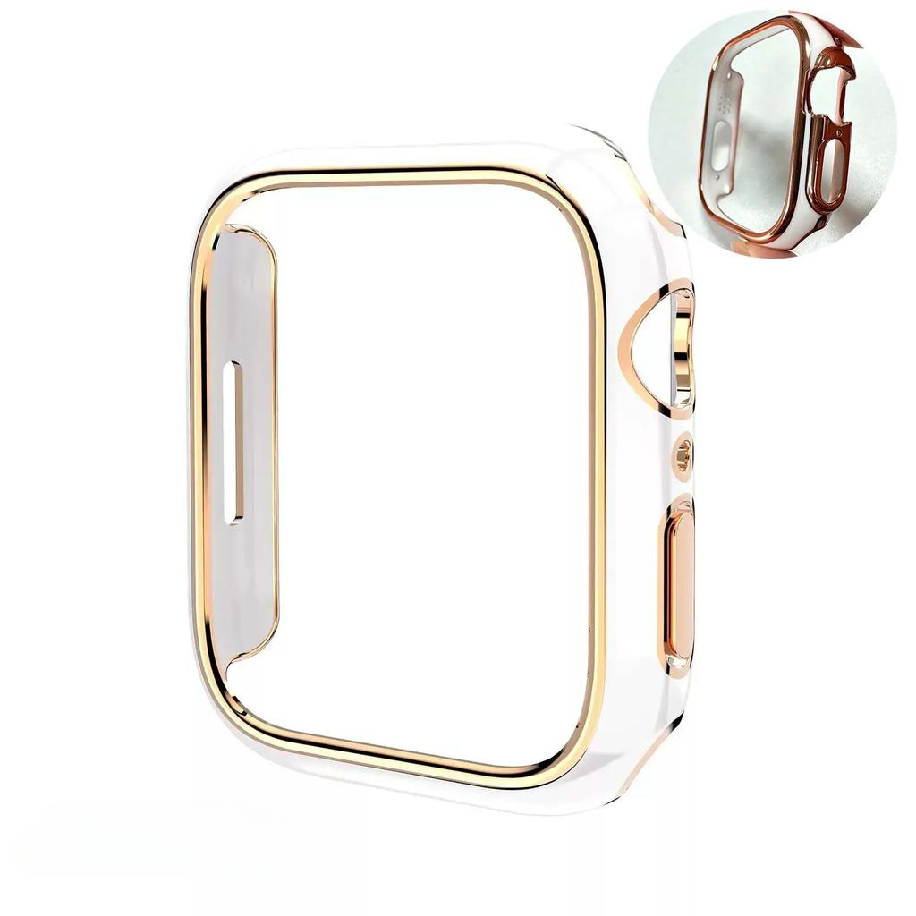 Двухцветный чехол для Apple Watch S10 42мм 46мм 45мм 44мм ПК полый защитный чехол для Iwatch S9 S8 40мм 41мм 38мм