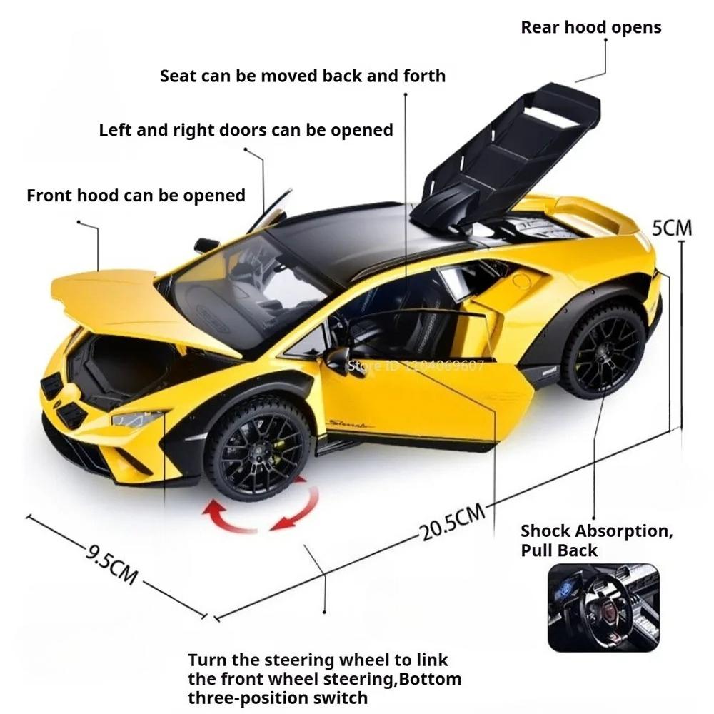 1:24 Huracan Sterrato Revuelto Миниатюрная модель Сплав Литье под давлением Машинка Игрушка Подвеска на четырех колесах Резиновые шины Машинки с инерционным механизмом Коллекция