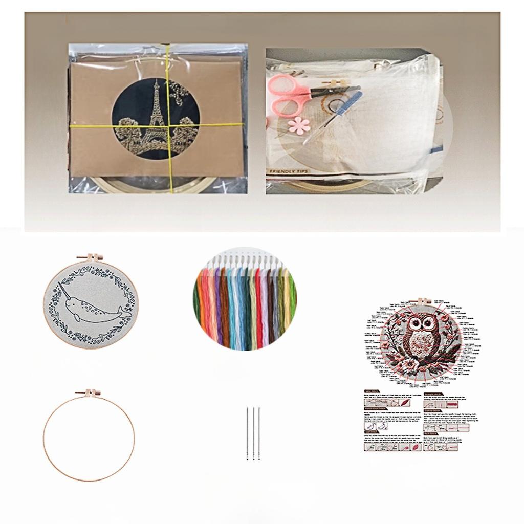 1 Set This DIY Reindeer Embroidery Kit Includes Tools and Stitch Tutorials Suitable for Beginners. It's a Handmade Embroidery Fabric Material Kit.