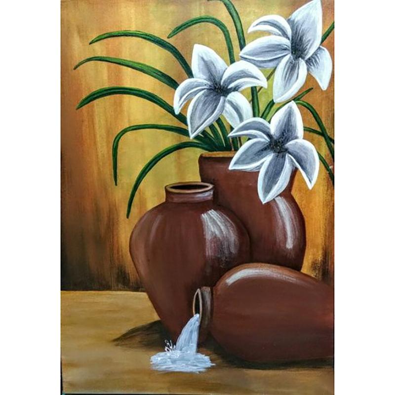 DIY Flower 5D Diamond Painting Full Round Drill Resin Diamond Embroidery Mosaic Cross Stitch Basket Wall Art Home Decor Gift