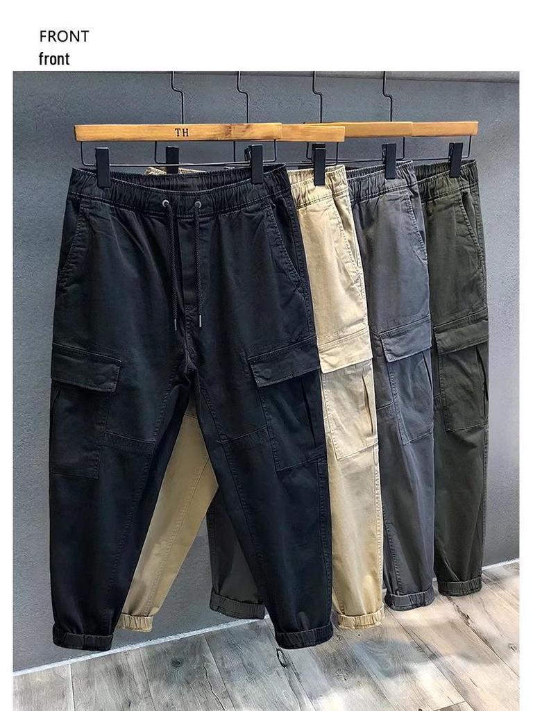 Мужской прочный строительный комбинезон: Свободного кроя, большого размера, рабочие брюки для защиты труда на весну/осень.