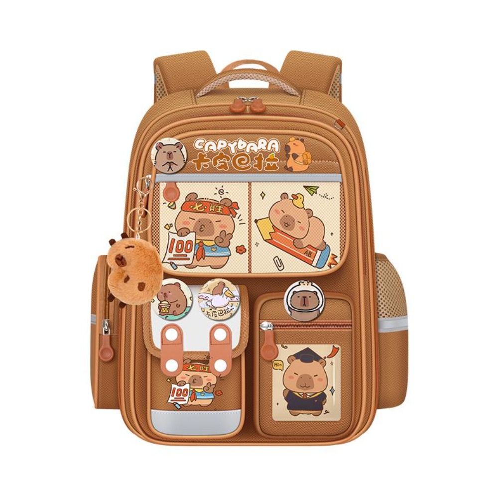 Oxford Cloth Capybara Backpack Waterproof Capybara Student Bag Cartoon Animal School Bag Unisex