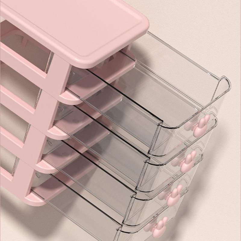 Desktop Cosmetic Storage Box Organizer Drawer Office Storage Rack Stationery Desk Pen Holder Bunny Drawer Organizer Cute Kawaii