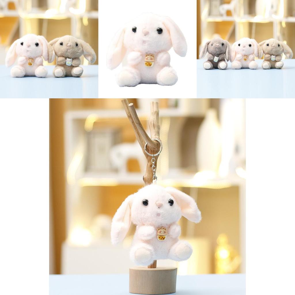Plush Toy Backpack Strawberry Bear Keychain Cute Animal Doll For Kids And Teens