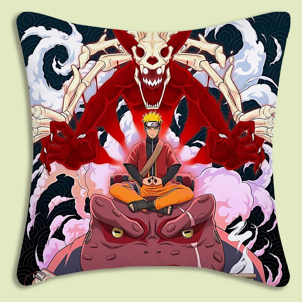 Hot Cartoon Anime Cool NNARUTOS Pillow Covers Cartoon Sofa Decorative Home Doublesided Printing Short Plush Cute Cushion Cover