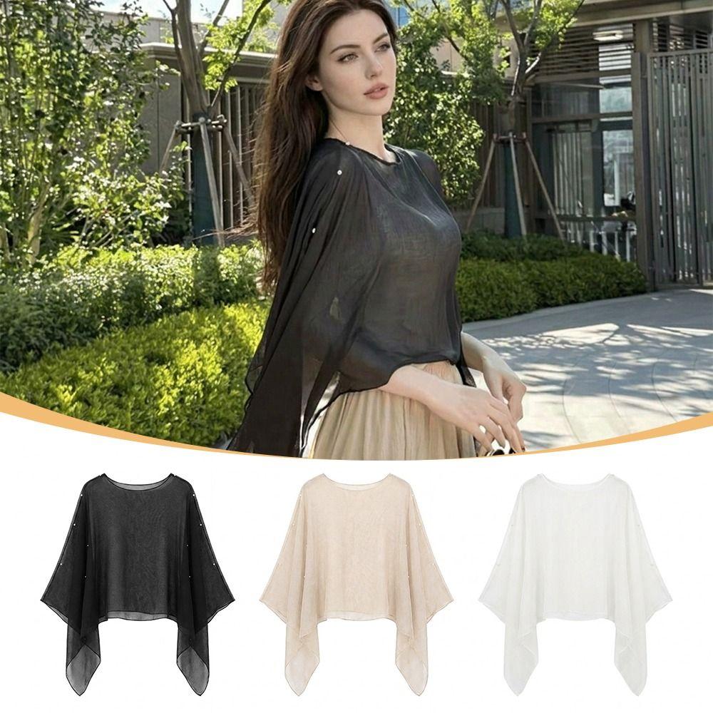 Thin Sun Protection Shawl Chiffon Trendy Scarf Versatile Air-conditioned Sweater  Women's Wear