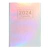 A7 2024 английский планировщик из искусственной кожи в твердом переплете, 120 страниц, водостойкая бумага, мини-журнал, карманный блокнот для молочных продуктов, студенческие принадлежности