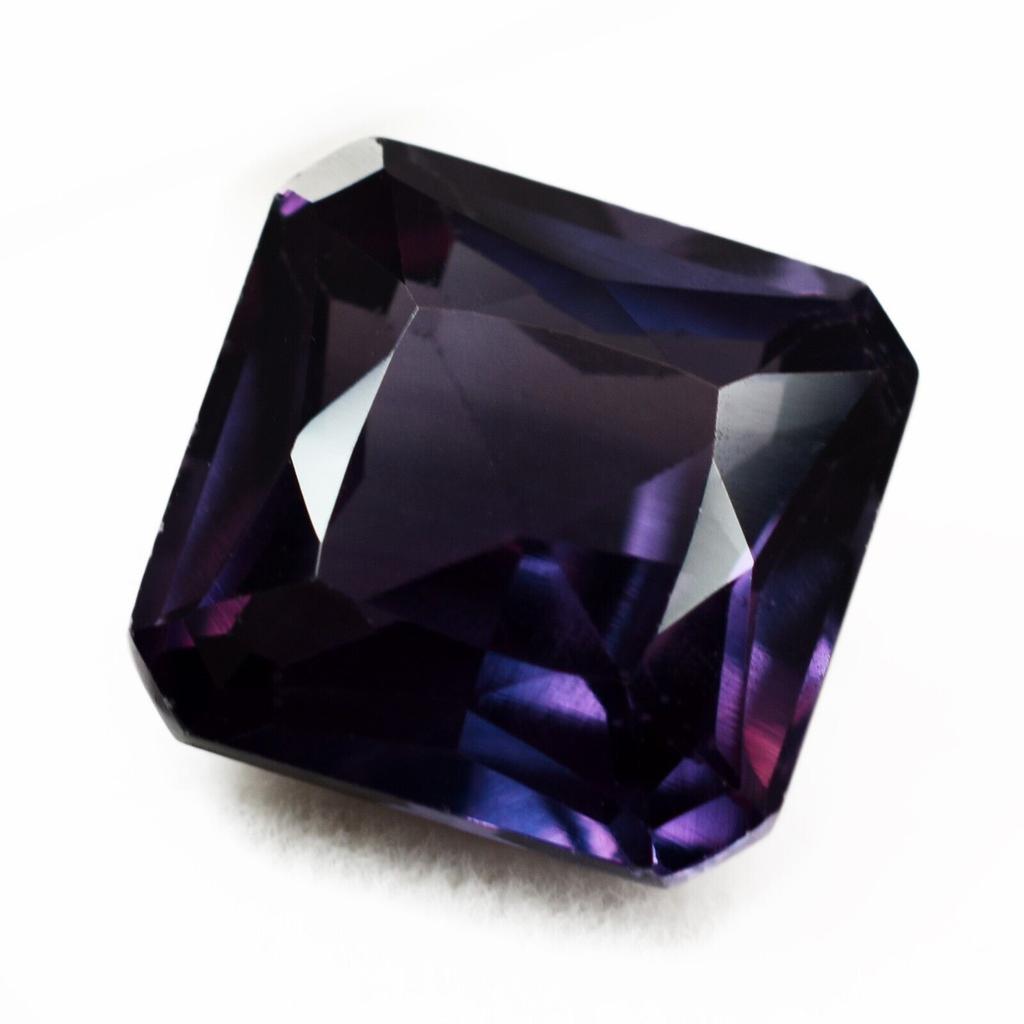 Purple Tanzanite Loose Gemstone 7.70 ct Color-Change Square Shape for Jewelry Making and Crafts