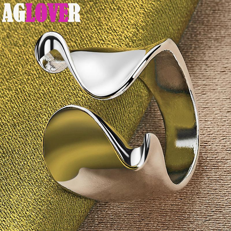 Ювелирные изделия из стерлингового серебра 925 пробы с изогнутой гладкой поверхностью