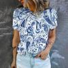 Элегантная женская футболка, модная футболка с цветочным принтом в стиле ретро, женская футболка с короткими рукавами, летняя футболка для отдыха