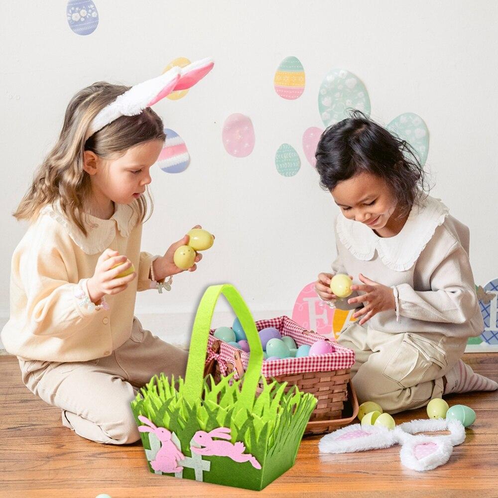 Пасхальная корзина для детей Пасхальная сумка для пасхальных яиц Игрушки Конфеты Подарки