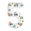32in Foil Number Balloons with Construction Vehicle Stickers, 0-9 for Birthday Party Home Decor, Graduation/Halloween/