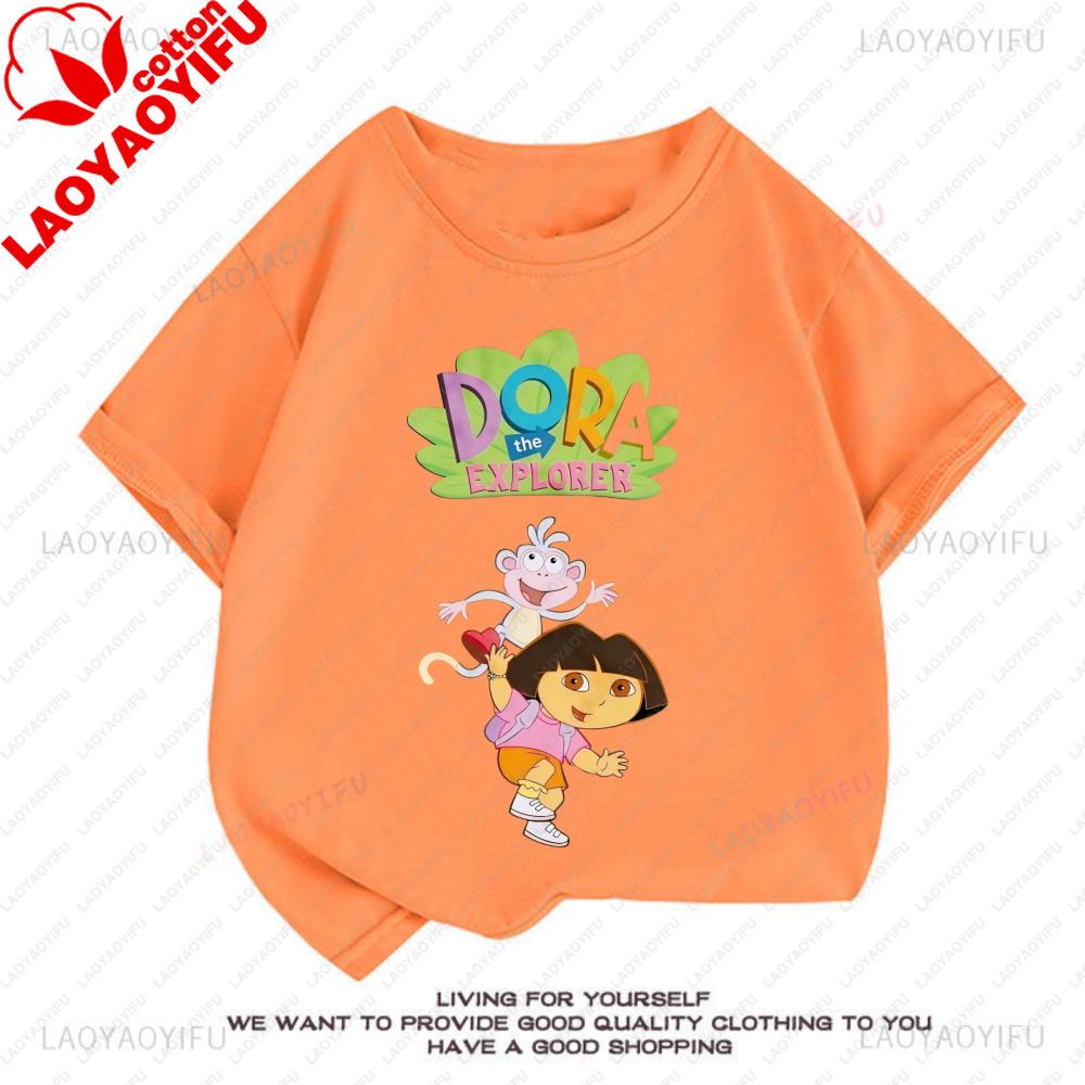 Doras The Explorers T Shirt Summer Short Sleeve Tee Novelty Fashion Graphic T Shirts Cotton Vintage Printed Shirt Camisa Clothes