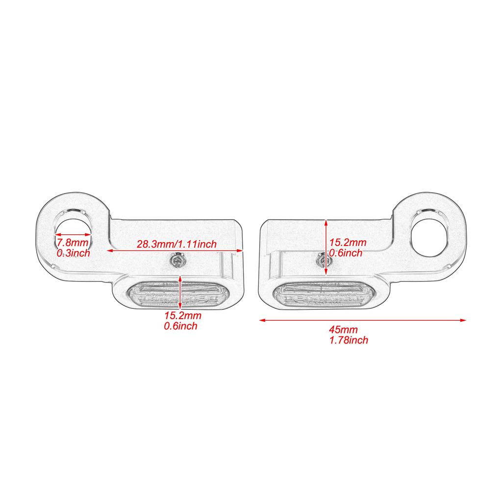 Motorcycle 2PCS Mini LED Lamp Turn Signal Amber Light 12V E Mark for Harley Softail Breakout 16-17 Touring Road King Glide 14-23