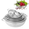 304 Stainless Steel Large Rice Washing Bowl 16.5-31.5cm Fruit Vegetable Washing Basket  Kitchen