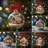 Christmas Pendant Scene Ball Festive Atmosphere Decoration with House Inside Decorative Ornament Home Party Decor
