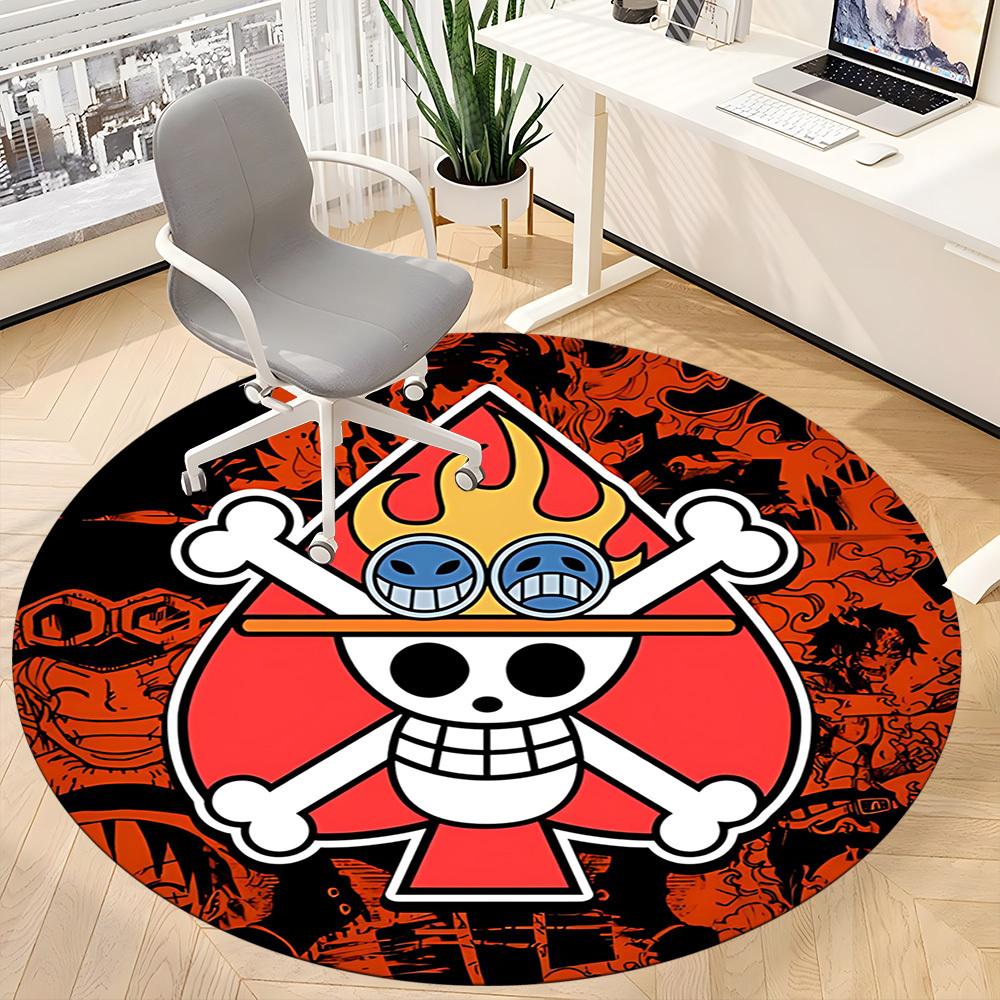 1 шт. Круглый ковер с логотипом One Piece для офиса, под офисные стулья, спальни, гостиной, домашний декор a1022210