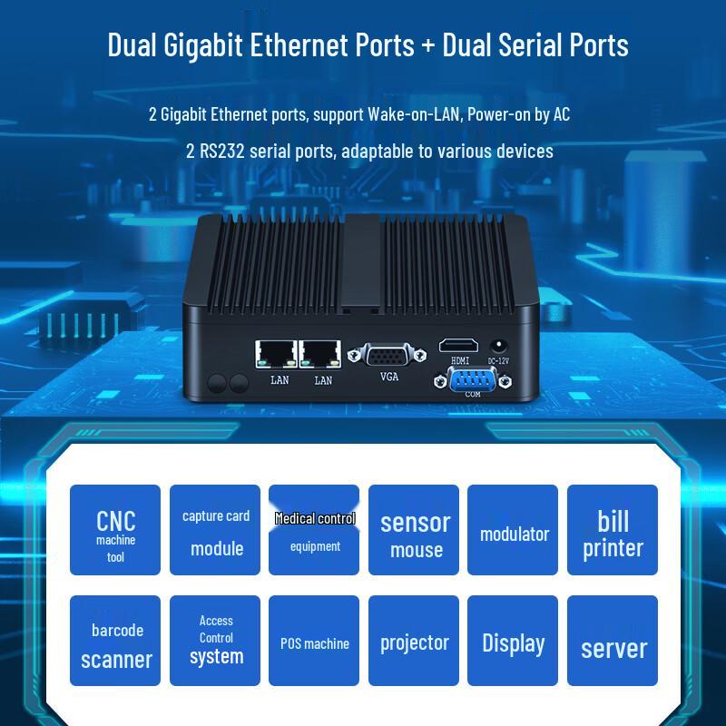 Безвентиляторный промышленный мини-ПК XCY Intel Pentium J2900 (Китайская версия)