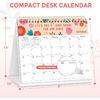 SKYDUE Small Desk Calendar 2025-2026 - 8" x 7", Sept 2025 to Dec 2026 with Sassy & Motivational Quotes, Thick Paper Standing Flip Desktop Calendar