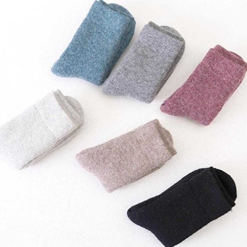 Женские повседневные толстые термоноски Pure Color Thickened Fleece Wool Sock