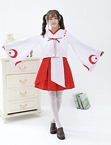 Shrine Maiden Cosplay Shrine Maiden Clothes Japanese Clothes Kimono Hakama Shrine New Year Idol Crossdressing Halloween Costume One Size Fits Most