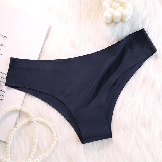 Women Panties Seamless Mid Waist Ice Silk Good Breathability Solid Color Slim Fit Thin Quick Dry Casual Sport Underpants Lady Briefs