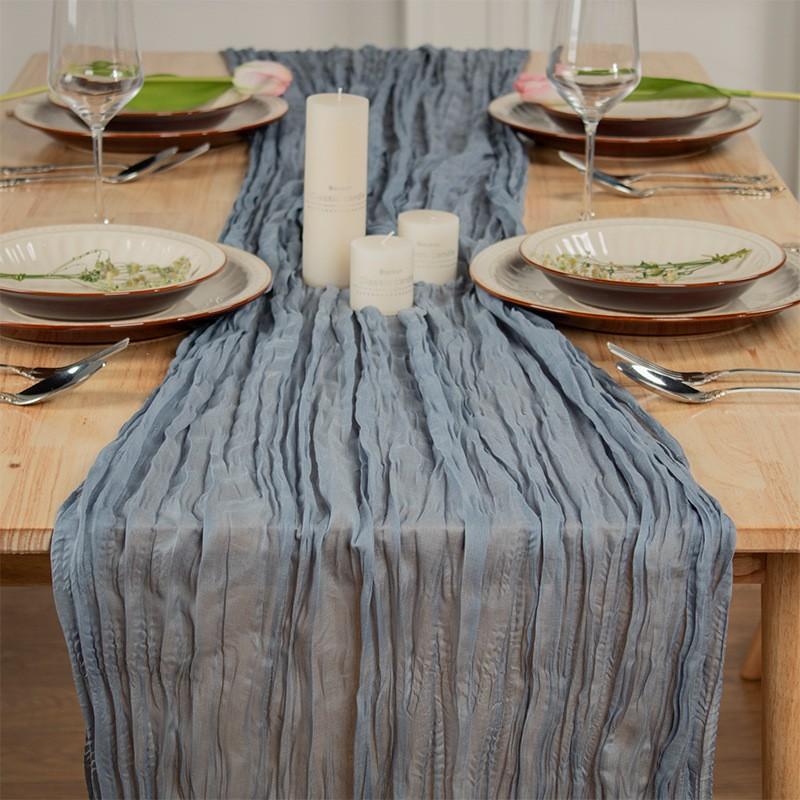 Sheer Voile Table Runner Wedding Party Decor Semi-Transparent Effect Dining Decoration In Multiple Colors