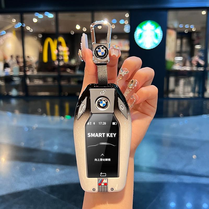 Car Key Case Cover LED Display For BMW 5 7 Series G11 G12 G30 G31 G32 i8 I12 I15 G01 X3 G02 X4 G05 X5 G07 X7 Keyring Accessories