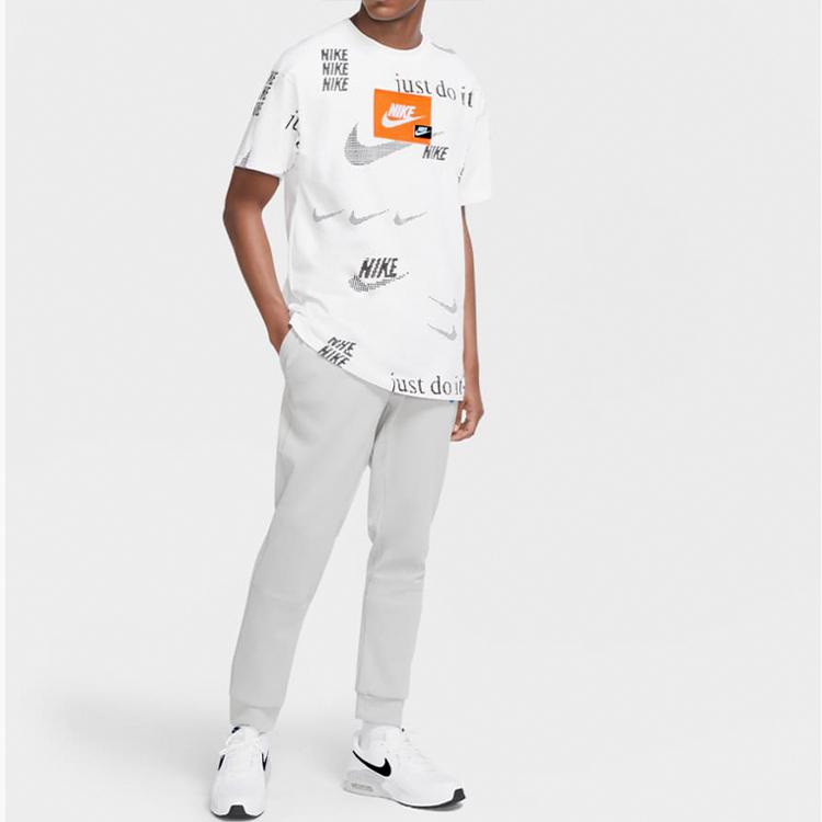 Nike T Shirts Men's White Crew Neck Moderate Straight Fit CW0378-100