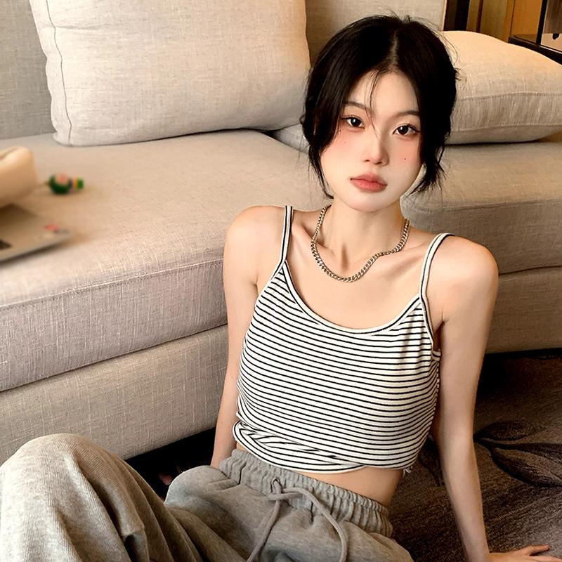 Женские летние вязаные топы без рукавов с открытой спиной и полоской без рукавов