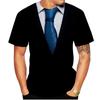 Summer Fashion Funny Fake Suit 3D T-shirt Tuxedo Bow Tie 3D Printing T-shirt Men Cool Streetwear