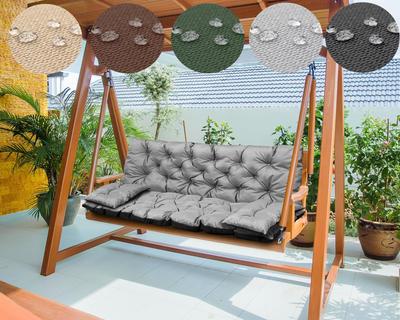 Подушка садовая на скамейку, качели непромокаемая с завязками, на завязках + подушечки