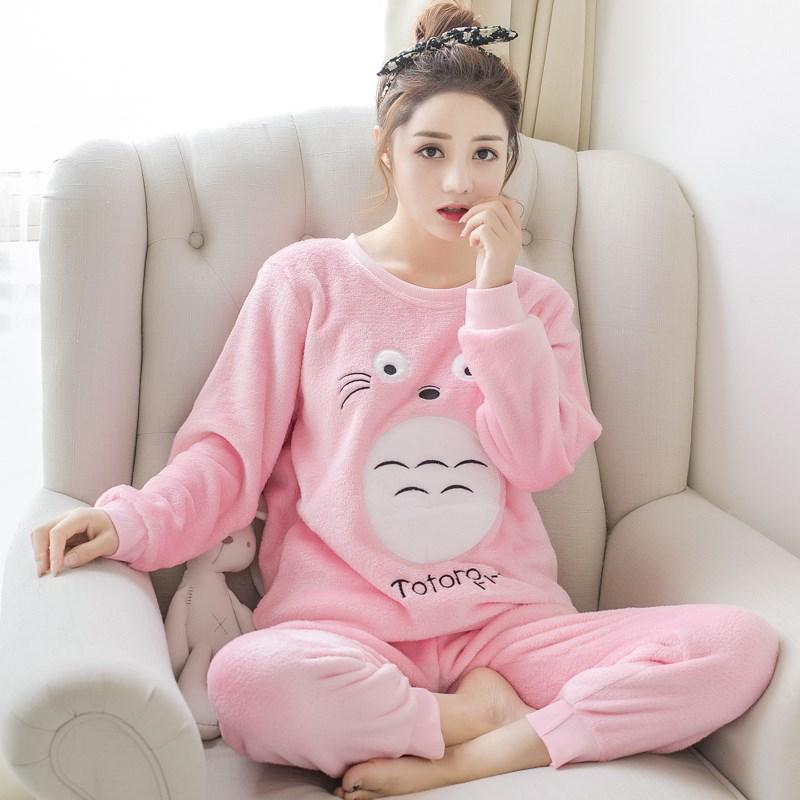 Women's Autumn and Winter Thickened Loose Pullover Round Neck Warm Tunic + Wide Leg Warm Pants Two Piece Set