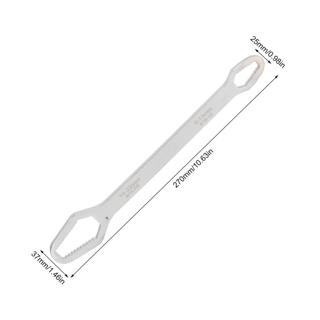 Double Ended Self Tightening Wrench Multifunctional 822mm Self Tightening Spanner for Auto Repair