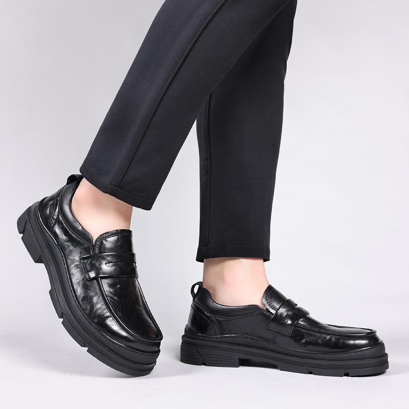 Мужская повседневная обувь из натуральной коровьей кожи на толстой подошве, модные лоферы, мужские удобные мокасины для вождения, мужские туфли на плоской подошве для отдыха на природе