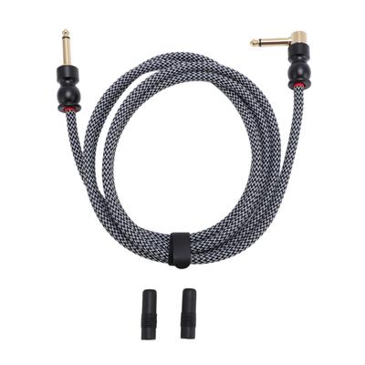Инструментальный гитарный кабель 6,6 футов длиной 22AWG Экранированный Подавление шумов Гибкий 6,35 мм Электрогитара