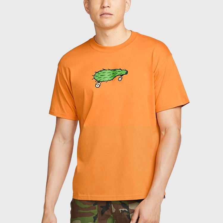 Nike SB Футболка с принтом кактуса для скейтбординга с круглым вырезом и короткими рукавами, мужские топы, желтый DN7294-738