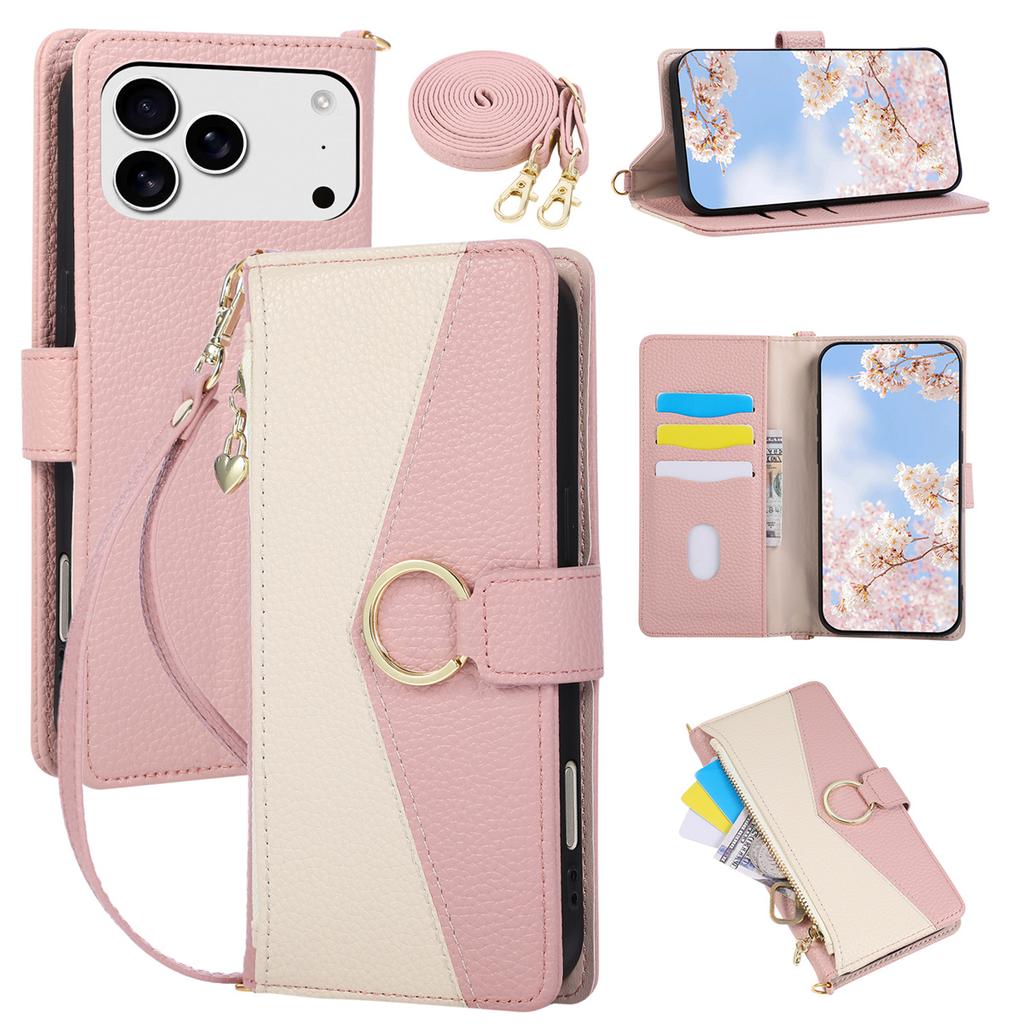 Чехол-кошелек на молнии для IPhone 17E 17 16 15 14 13 12 11 Pro Max 7 8 Plus, кожаный, с карманом для карт, ремешком на запястье, чехол-кошелек