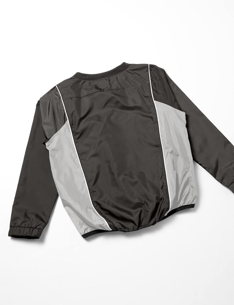 Umbro Подростковый ветрозащитный водоотталкивающий тренировочный топ для футбола, черный/серебристый, размер 140