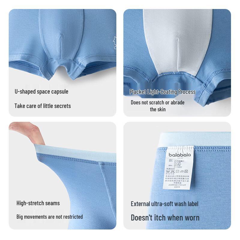 BalaOne Kids' Cotton Boxer Briefs 3-Pack