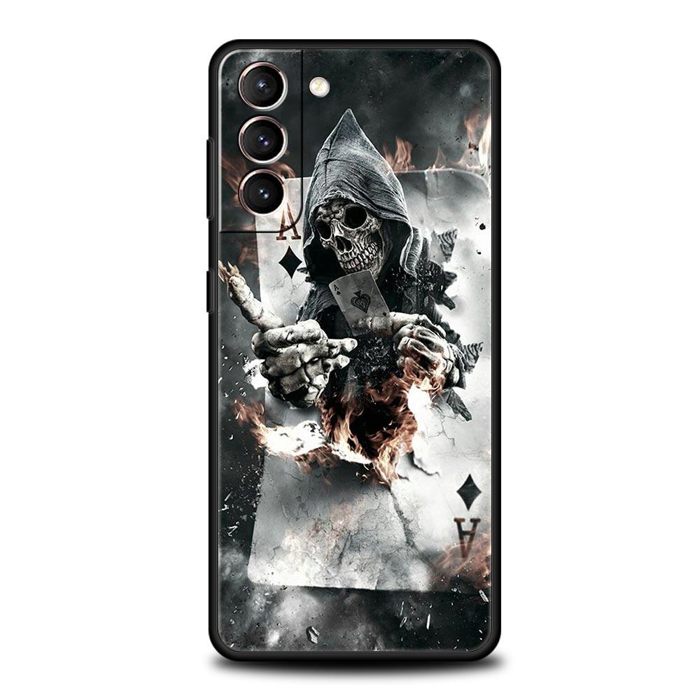 Чехол для телефона с изображением скелета и черепа Мрачного жнеца для Samsung Galaxy S24 S23 S22 5G S20 Ultra S21 FE S10 S9 Plus S10E S8 Lite 20, мягкий чехол