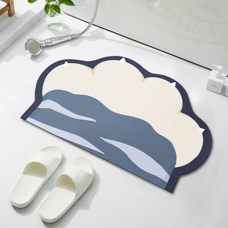 Диатомовая грязевая напольная циновка мультяшная бытовая коврик для пола в ванной замена коврик для ног в ванной абсорбирующий бытовой придверный коврик