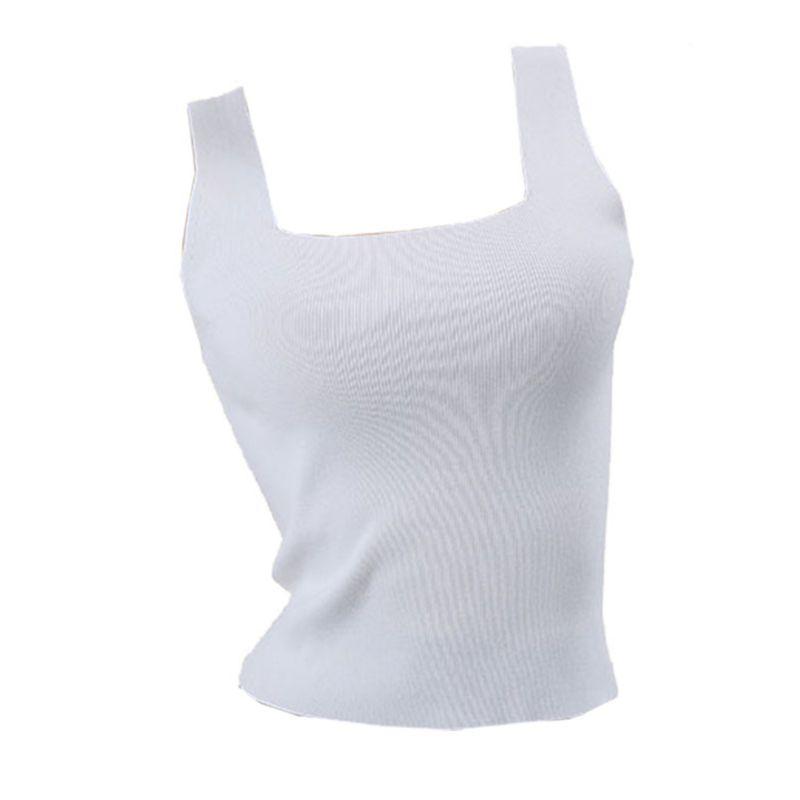 D Australian Brand Fashion Square Collar Slimming Vest Camisole Sexy Inner Wear Pure Color Knitted Underwear Top