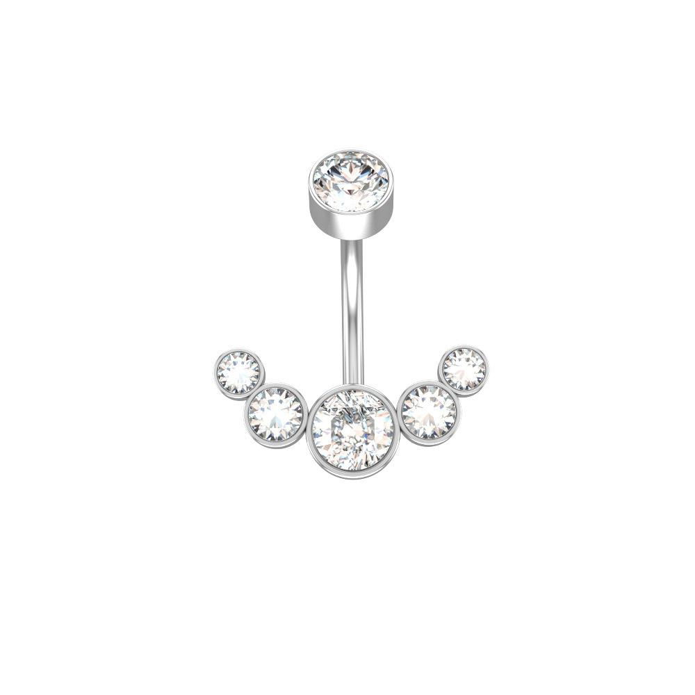 Party Bar 316L Surgical Steel Gifts Women Body Jewelry Belly Button Ring Crystal Curved Navel Ring