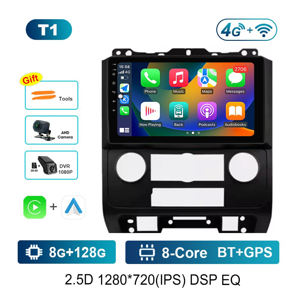 9'' Автомобильный видео мультимедийный плеер DSP Стерео для Ford Escape 2007 - 2012 Carplay ОС Android WiFi GPS 4G Bluetooth Разделенный экран